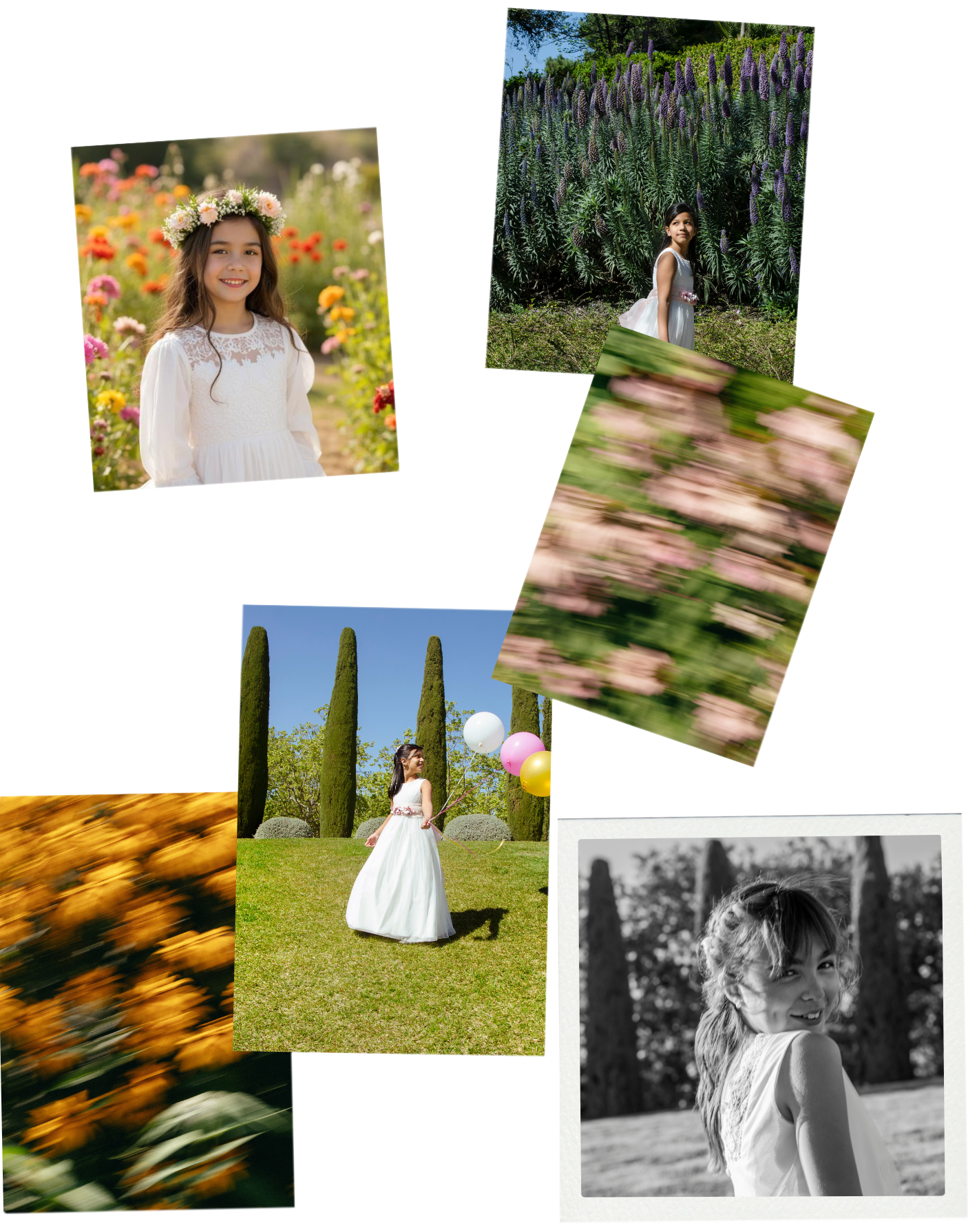 Collage de fotos del pack turquesa de comunión